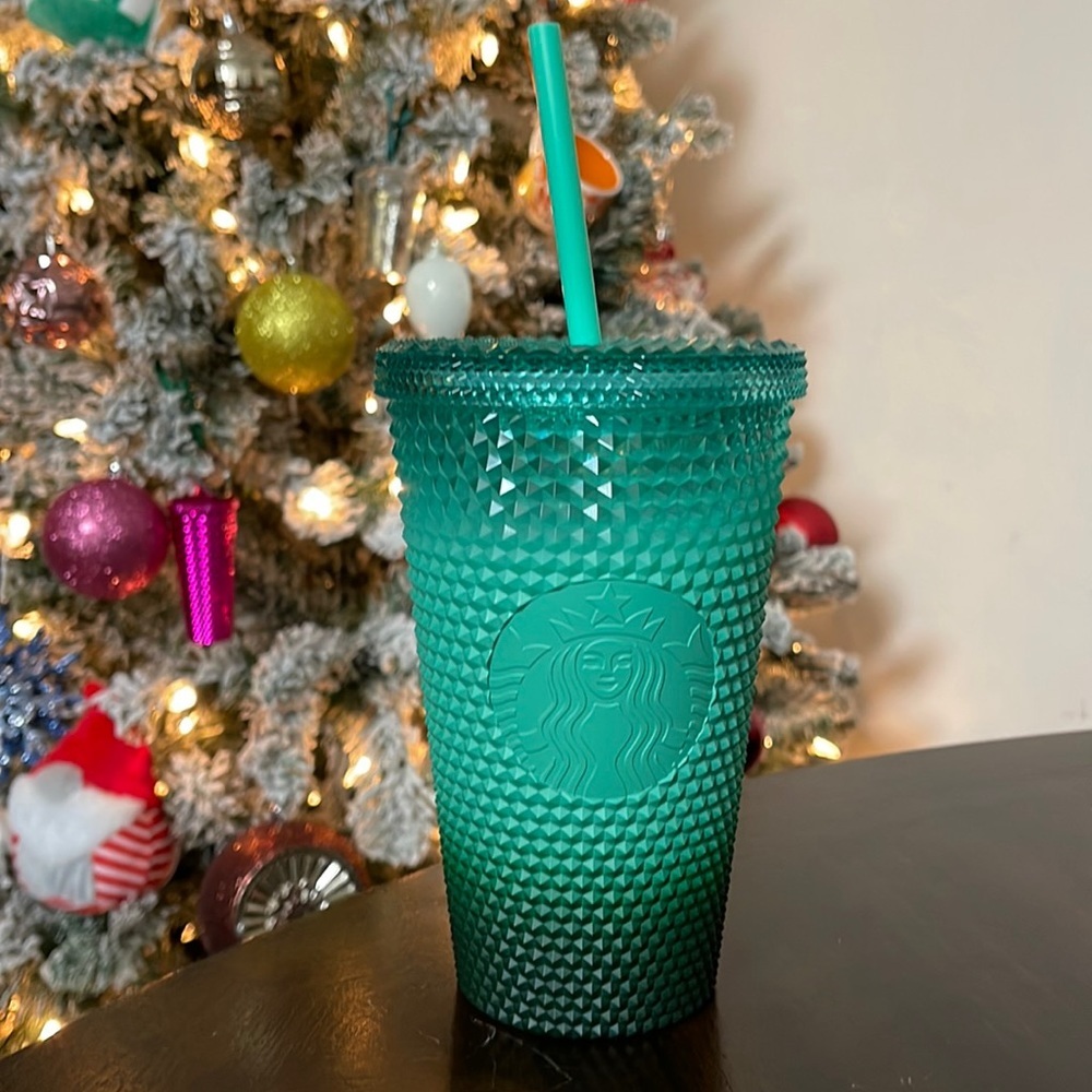 2022 Starbucks Ombré studded mint green tumbler 16oz + a FREE color changing cup